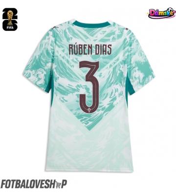 Portugalsko Ruben Dias #3 Dámské Venkovní Dres MS 2026 Krátký Rukáv
